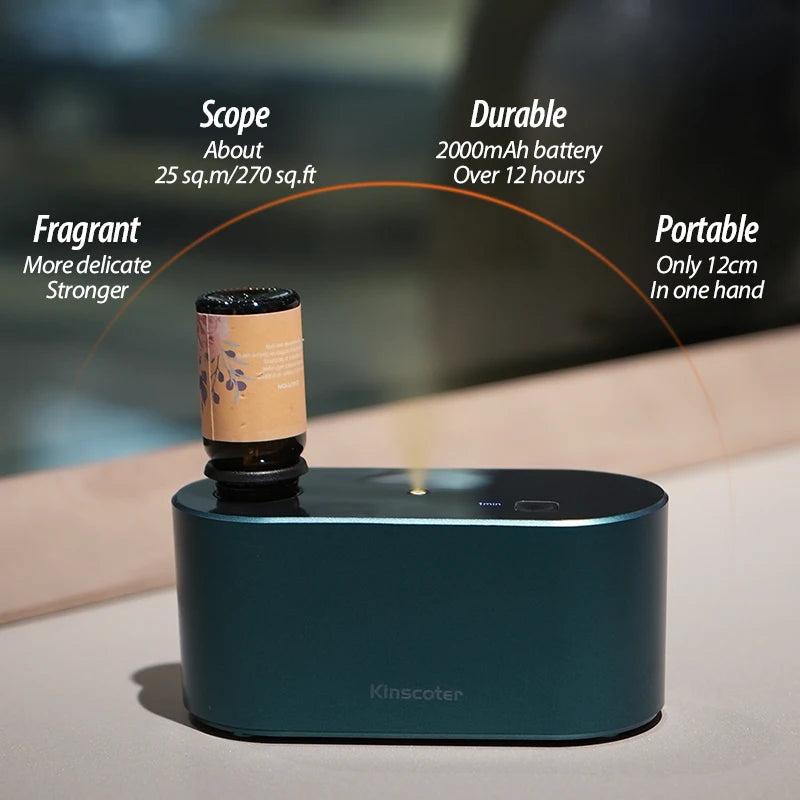 KINSCOTER Premium Portable Waterless Aroma Diffuser – Compact Essential Oil Nebulizer, Perfect for Gifting