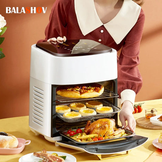 15L Multifunction Digital Air Fryer – Oil-Free Electric Oven with Dehydrator, LED Touch Panel & Large Display Window
