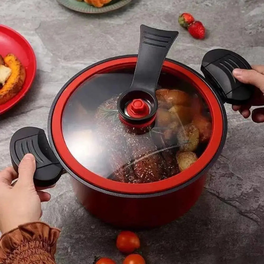 3.5L Micro Pressure Cooker – Non-Stick Iron Pot for Soup, Rice, and Stews (Gas Stove Compatible)